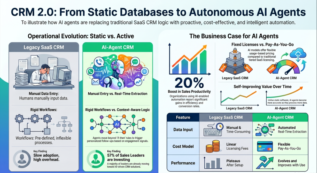 Beyond SaaS: Replacing Traditional CRM Logic with AI Agents