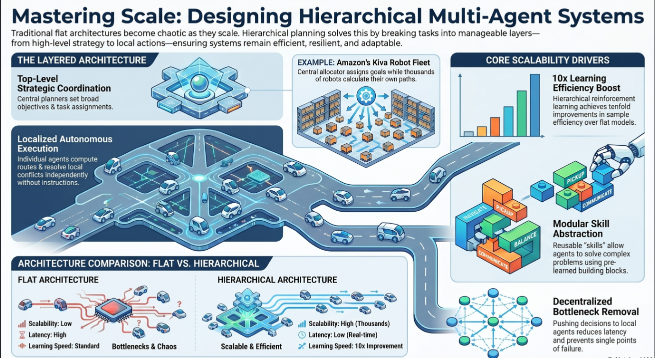How to Design Scalable Multi-Agent Systems with Hierarchical Planning